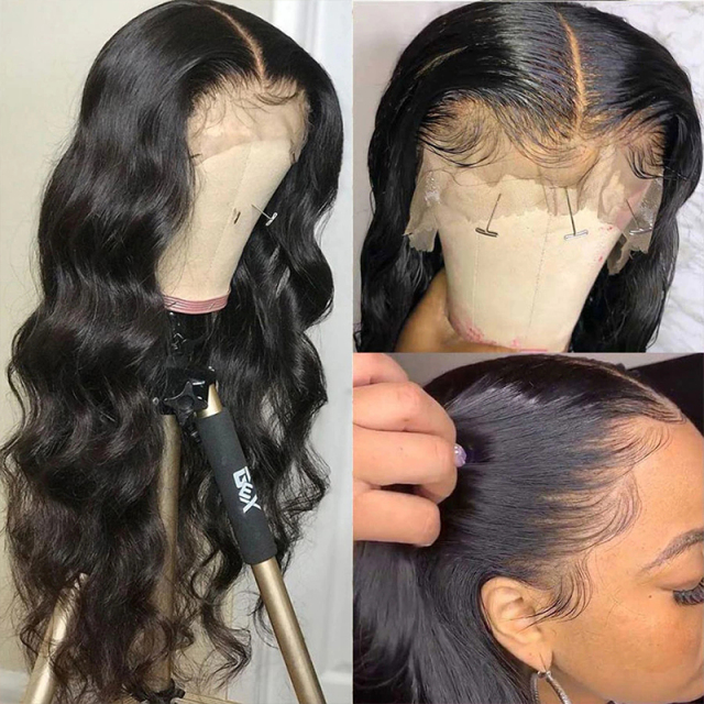 Black Body Wave Middle Parting 13x4 HD Lace Front Wigs