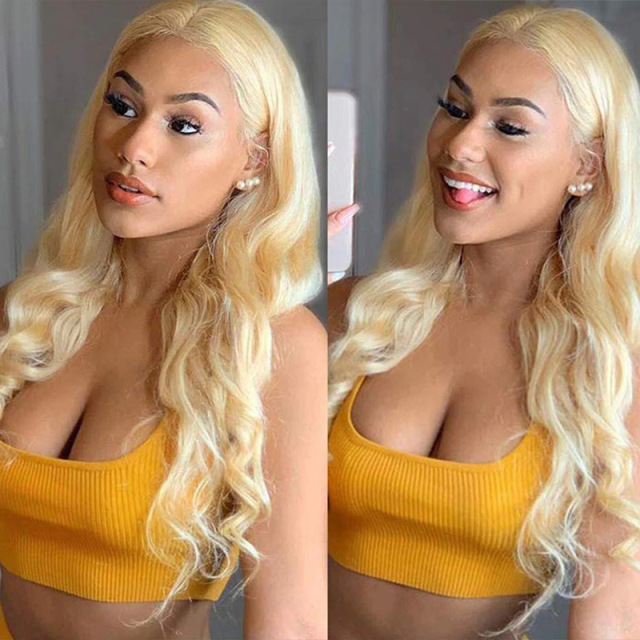 #613 Blonde Body Wave Human Hair Wig 13x6 HD Lace Front Wigs
