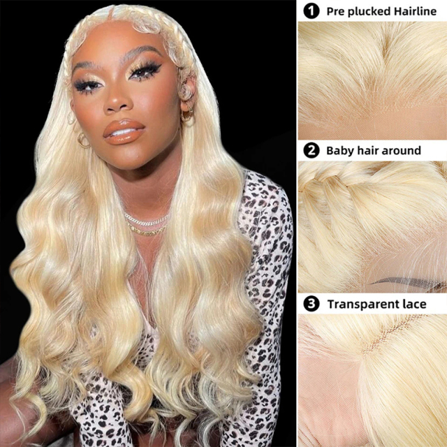 #613 Blonde Body Wave Human Hair Wig 13x6 HD Lace Front Wigs