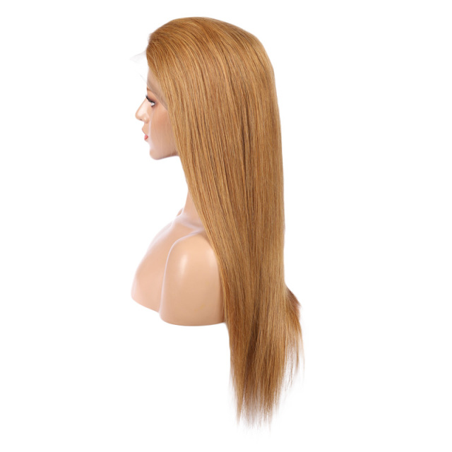 Brown Silky Straight  Human Hair Wig 13X6 Lace Front Wigs