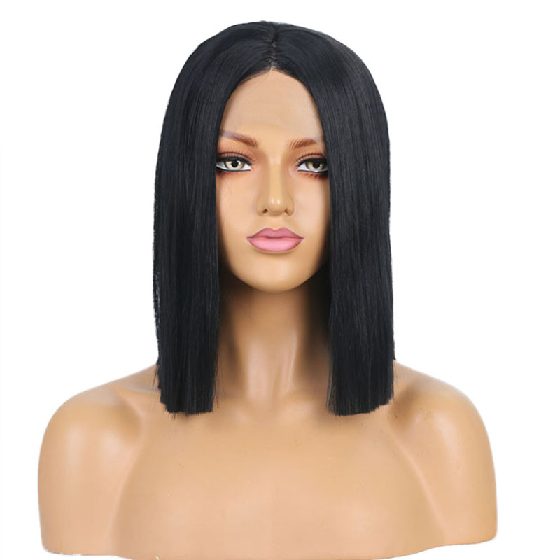 Black Straight Bob Synthetic Wigs 13*3  Lace Front Wigs