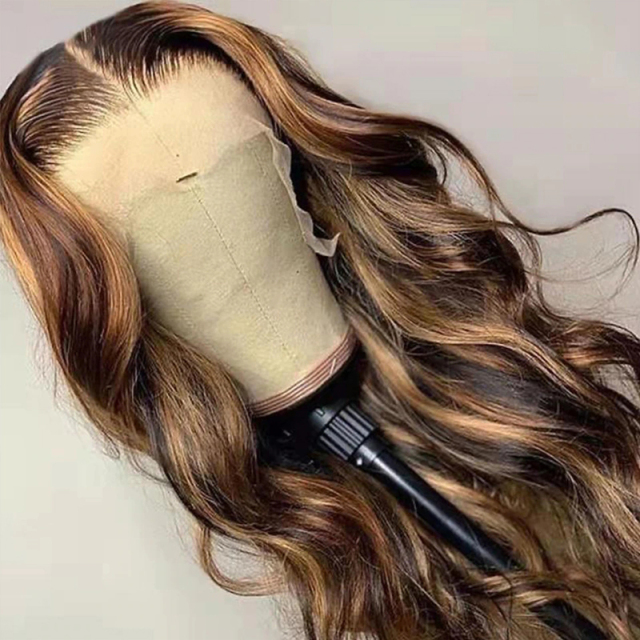 Highlight Blonde Body Wave 13x6 Human Hair Middle Part Wigs