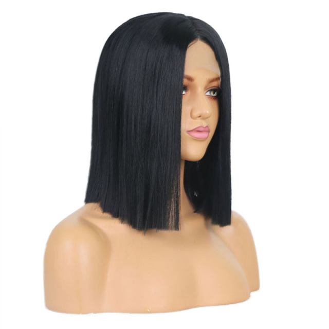 Black Straight Bob Synthetic Wigs 13*3  Lace Front Wigs