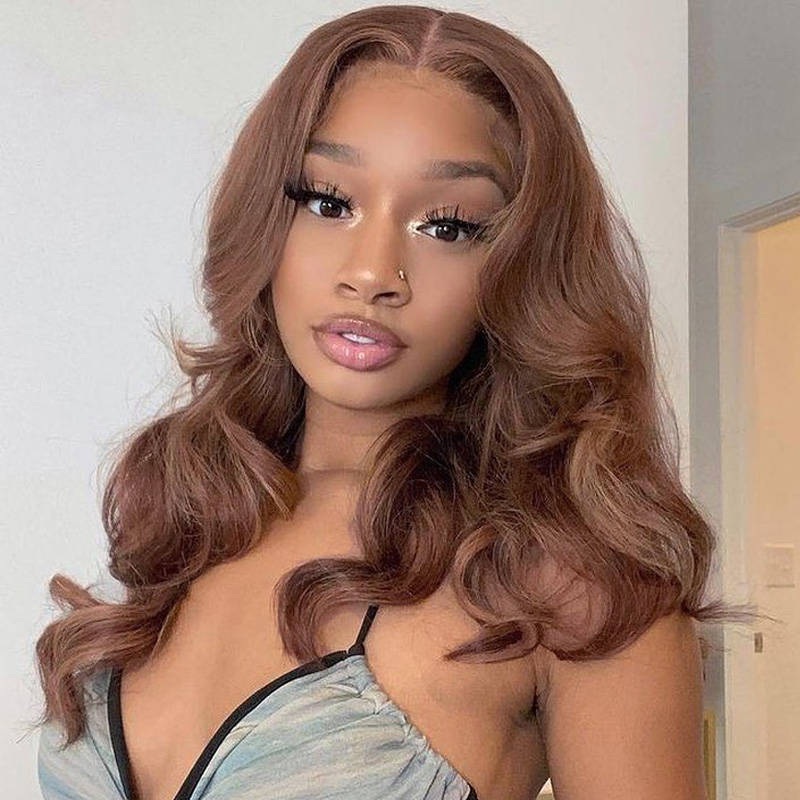 Imeya 13X6 HD Lace Front Wig Chocolate Brown Body Wave Human Hair Wig