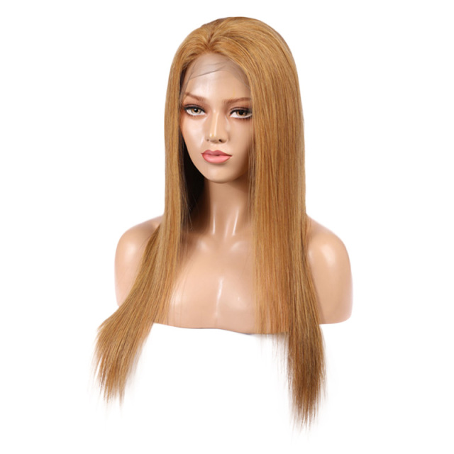 Brown Silky Straight  Human Hair Wig 13X6 Lace Front Wigs