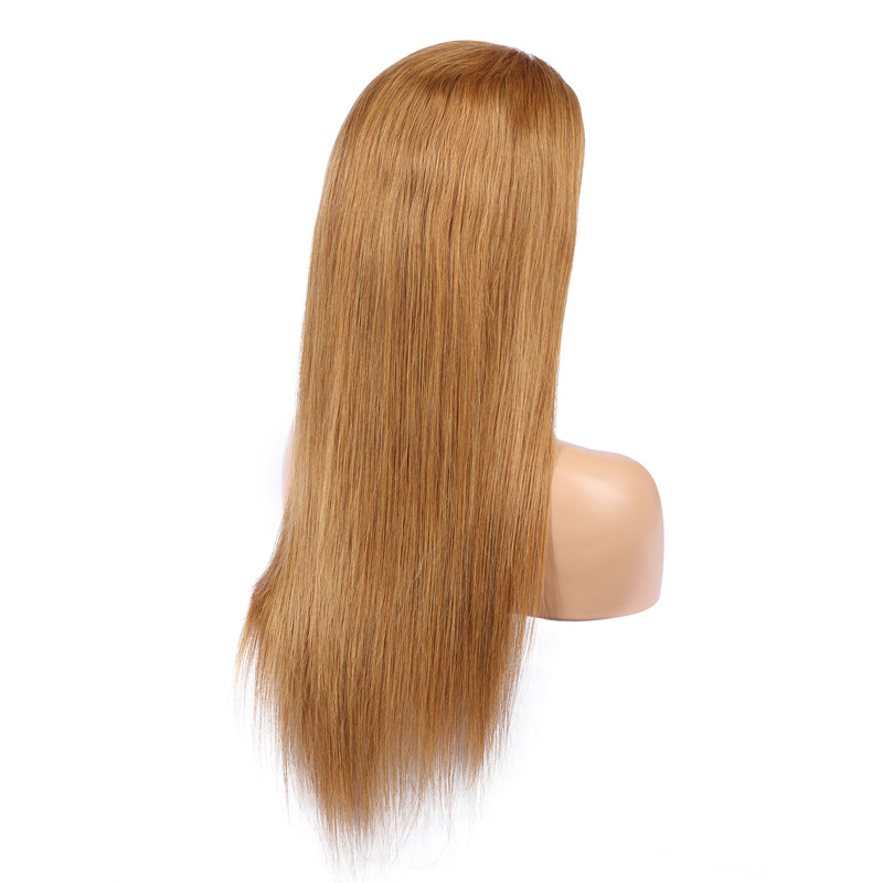 Brown Silky Straight Human Hair Wig Ginger 13X6 HD Lace Front Wigs