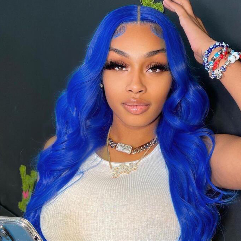 Diamond Blue Body Wave Silky Human Hair Wig 13X6 Lace Front Wigs