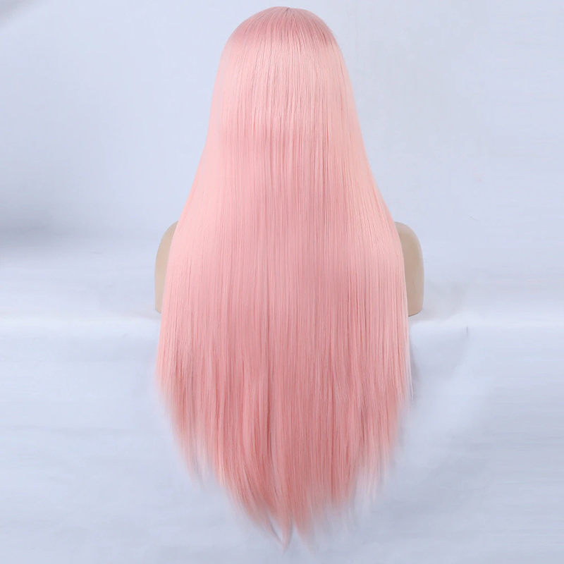 Pink Wigs Silky Straight Hair Synthetic Wig High Temperature Fiber Cosplay Wig