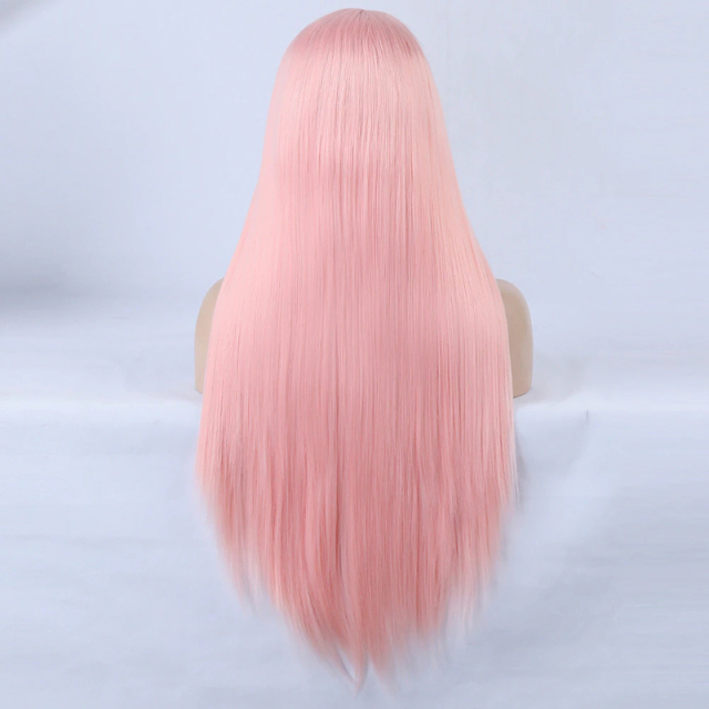 Pink Wigs Silky Straight Hair Synthetic Wig High Temperature Fiber Cosplay Wig