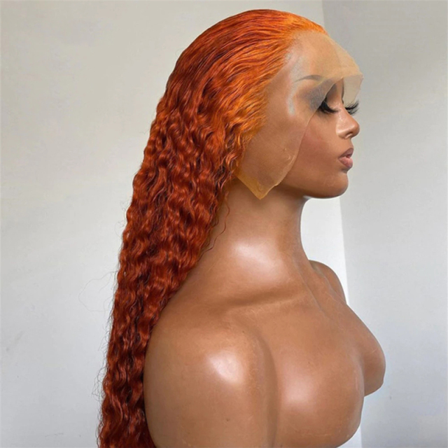 Dark Ginger Color Wigs Curly Wave Hair Synthetic Wig High Temperature Fiber Cosplay Wig