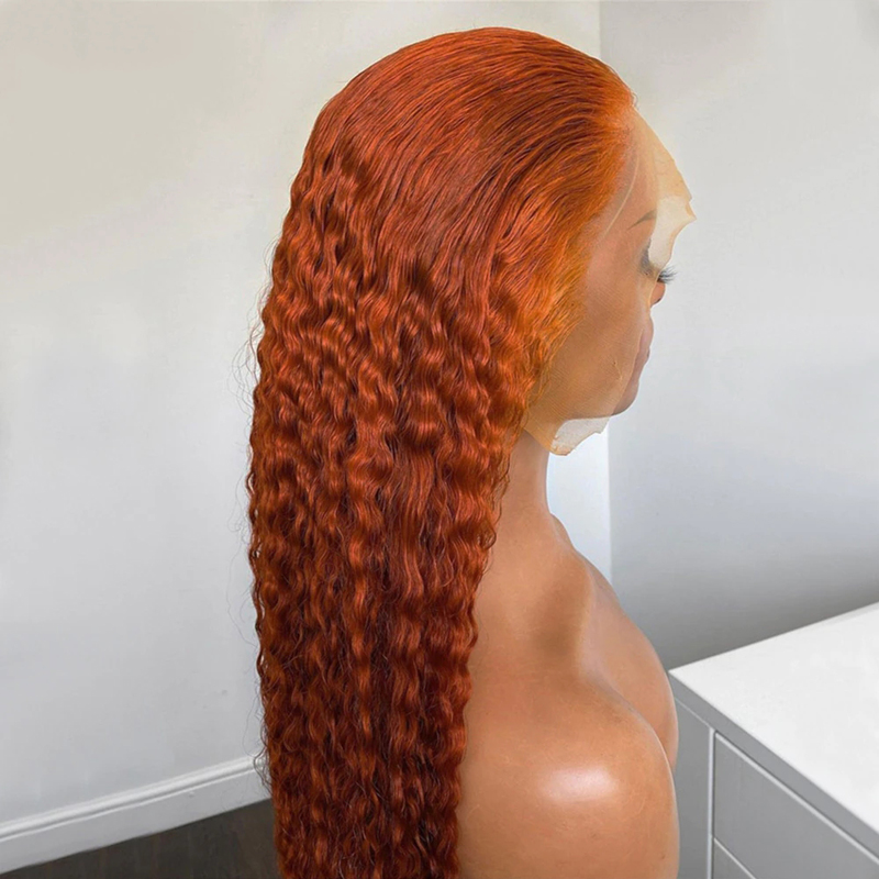 Dark Ginger Color Wigs Curly Wave Hair Synthetic Wig High Temperature Fiber Cosplay Wig