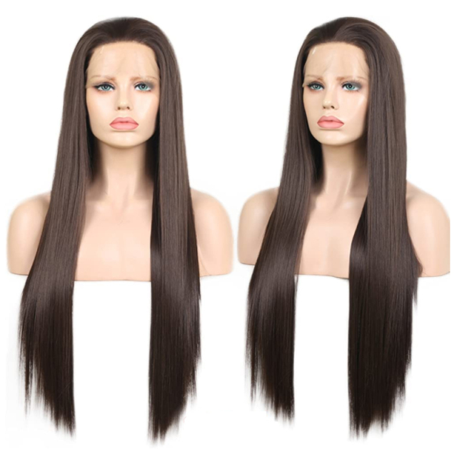 Brown Straight Wigs High Temperature Fiber Synthetic Wig