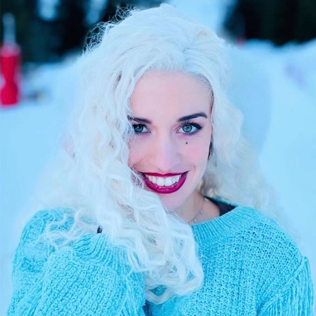Platinum Blonde Curly Wavy Synthetic Wig Lace Front Wigs