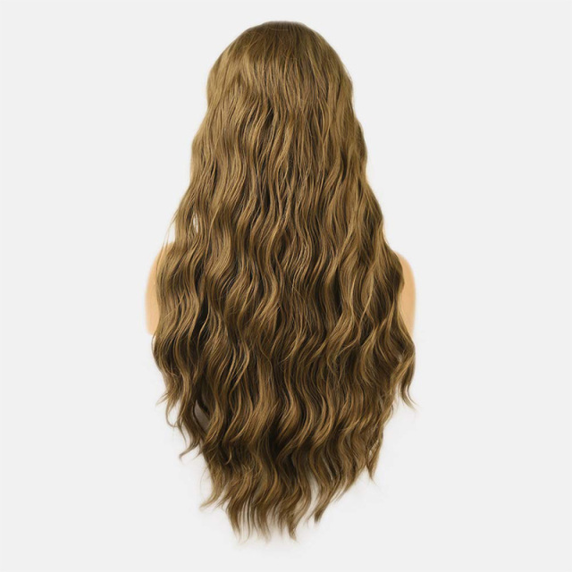 Dark Brown Wigs Curly Wave Wig Synthetic Wig High Temperature Fiber Wig