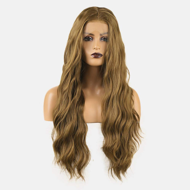Dark Brown Wigs Curly Wave Wig Synthetic Wig High Temperature Fiber Wig