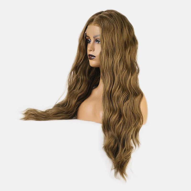 Dark Brown Wigs Curly Wave Wig Synthetic Wig High Temperature Fiber Wig