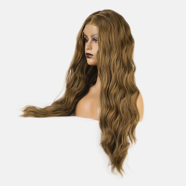 Dark Brown Wigs Curly Wave Wig Synthetic Wig High Temperature Fiber Wig