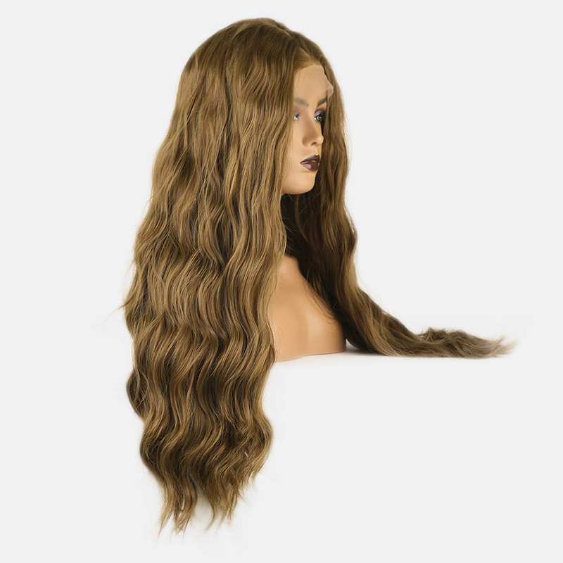 Dark Brown Wigs Curly Wave Wig Synthetic Wig High Temperature Fiber Wig