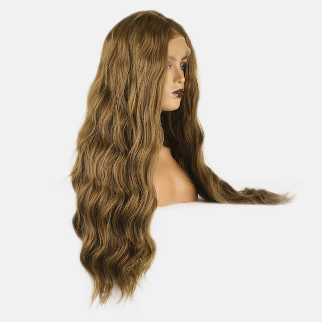 Dark Brown Wigs Curly Wave Wig Synthetic Wig High Temperature Fiber Wig