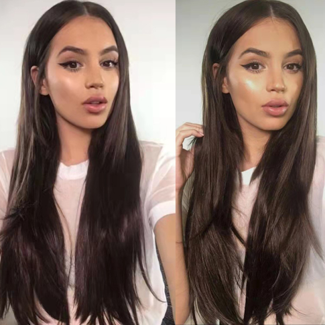 Brown Straight Wigs High Temperature Fiber Synthetic Wig