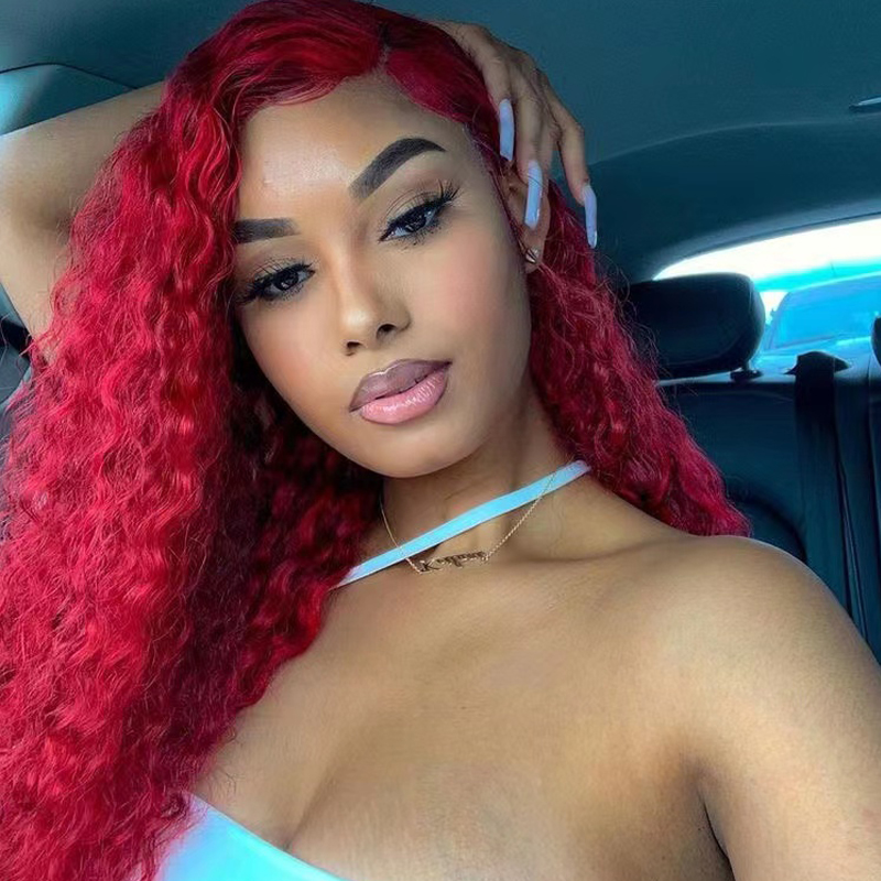 Red Wigs Water Wave Wig Synthetic Wig High Temperature Fiber Wig