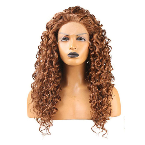 Brown Kinky Curly Lace Front Wigs Cosplay Synthetic Wig