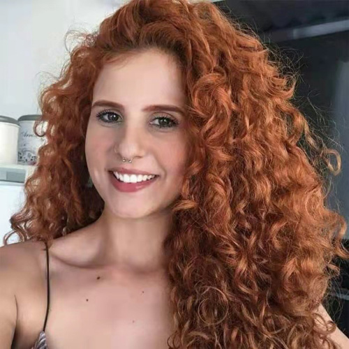Brown Kinky Curly Lace Front Wigs Cosplay Synthetic Wig