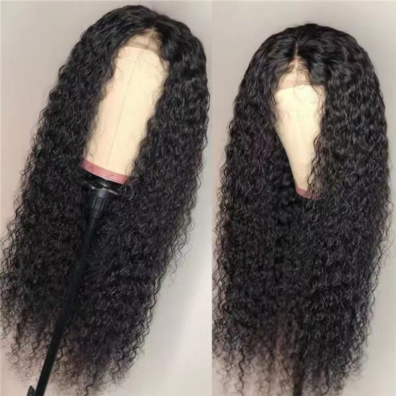 Deep Curly Human Hair Wig HD Transparent Lace Front Wig with Baby Hair