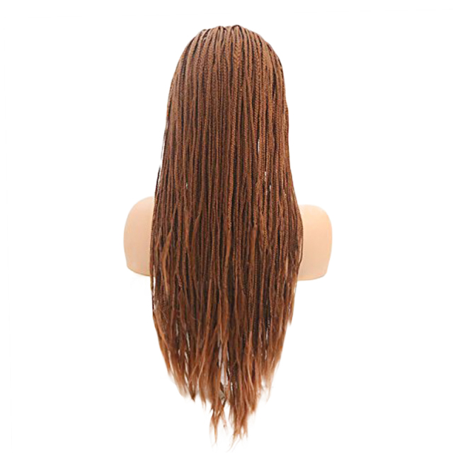 Brown Micro Braided Synthetic Wig Lace Front Wigs With Baby Hair