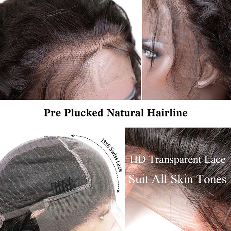 Water Wave Human Hair Wig HD Lace Front Wig with Baby Hair