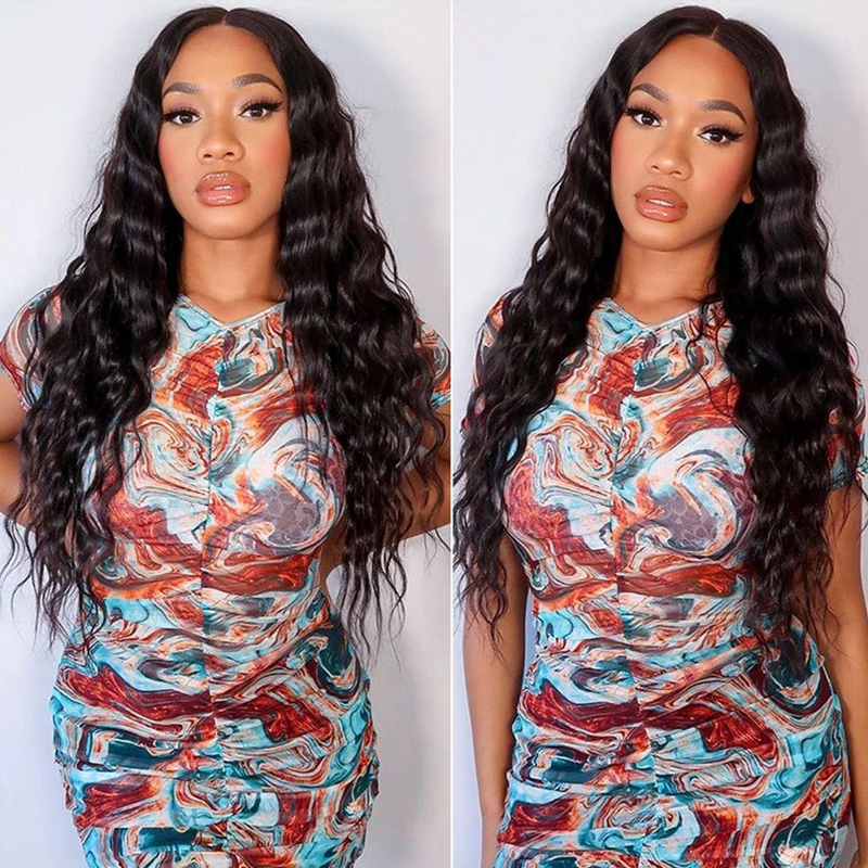 Natural Color HD Lace Front Wig Natural Color Deep Wave Human Hair Wig