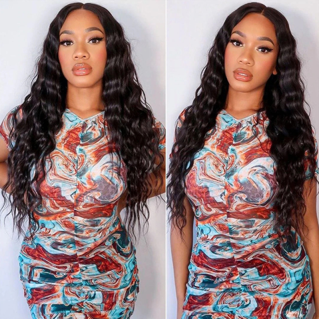 Natural Color HD Lace Front Wig Natural Color Deep Wave Human Hair Wig