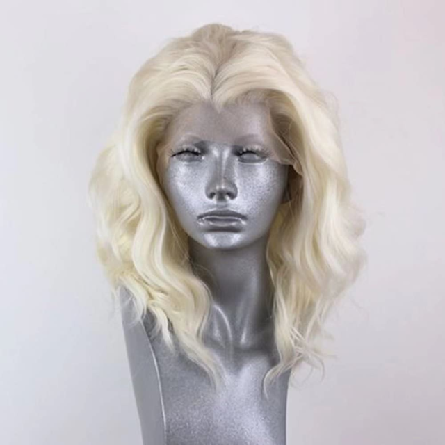 613 Blonde Short Bob Lace Front Wigs Body Wave Synthetic Wigs