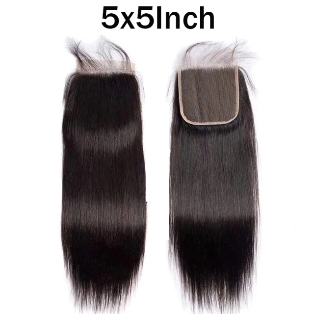 Natural Straight Human Hair 4X4 HD Transparent Lace Frontal Closure