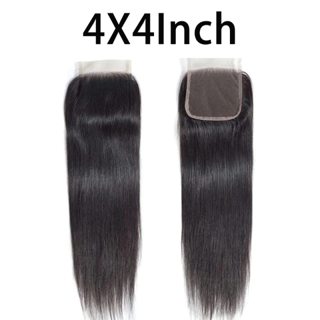 Natural Straight Human Hair 4X4 HD Transparent Lace Frontal Closure