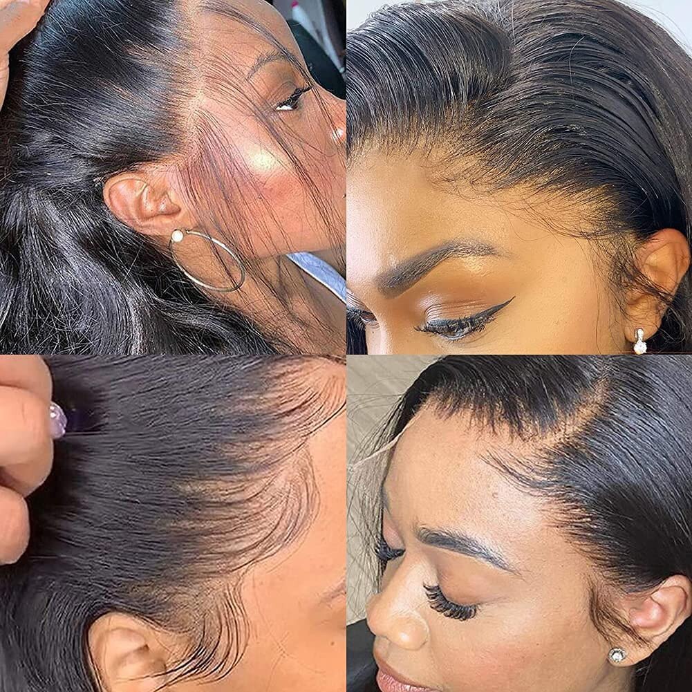 Natural Straight Human Hair 360 HD Transparent Lace Frontal Closure