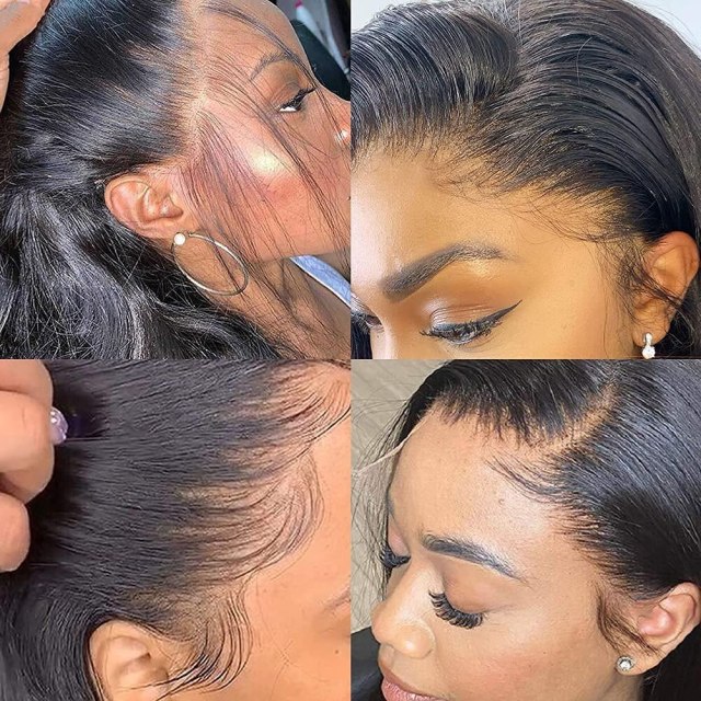 Natural Straight Human Hair 360 HD Transparent Lace Frontal Closure