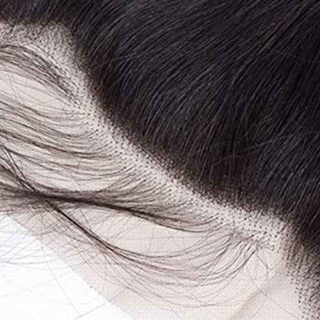 Natural Straight Human Hair 360 HD Transparent Lace Frontal Closure