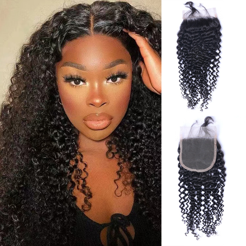 Curly Wave 4x4 HD Lace Closure Free Part Human Hair Closure