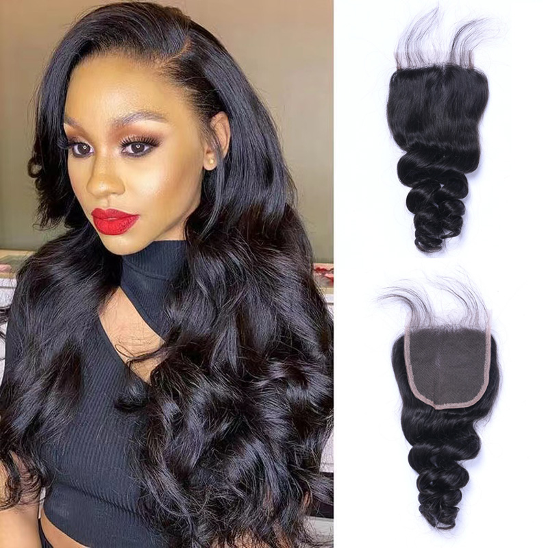 Loose Wave 4x4 HD Lace Closure Free Part Human Hair Closure