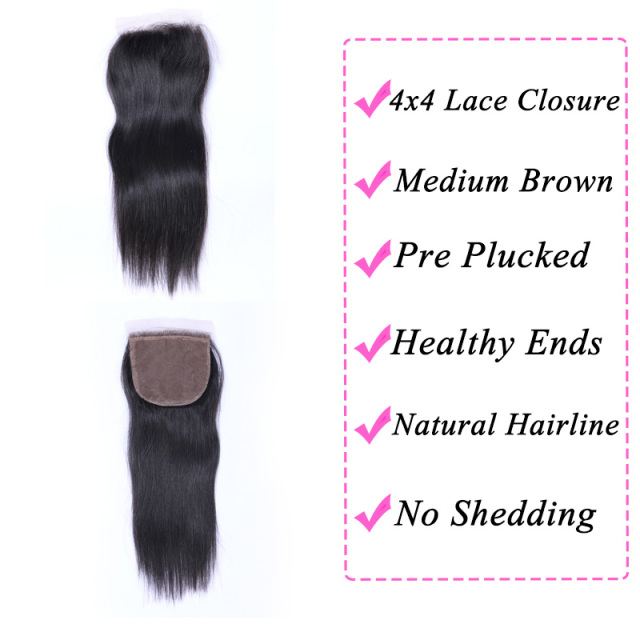 Natural Straight 4x4 HD Lace Closure Free Part Human Hair Closure