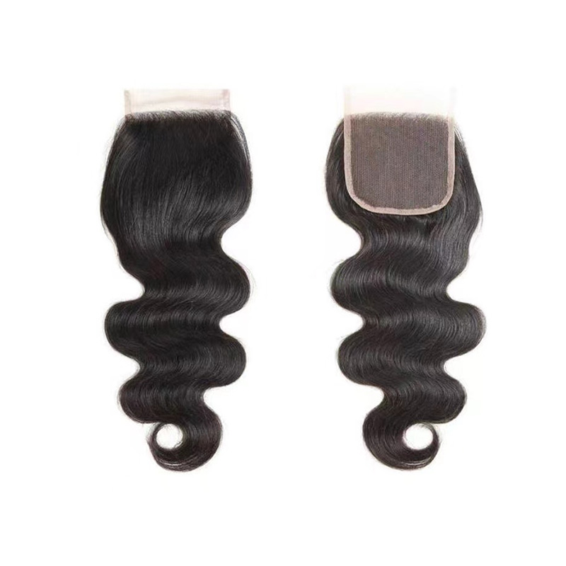 Natural Color Body Wave 4x4 Transparent Lace Closure Free Part Human Hair Closure