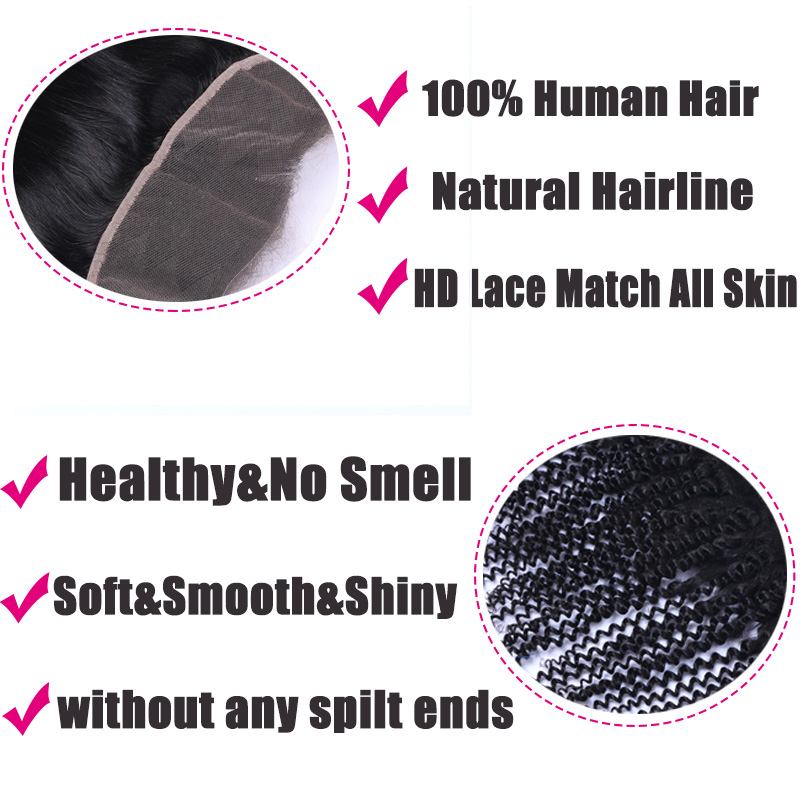 Black Curly Wave Black 13x4 HD Lace Closure HD Lace Frontal