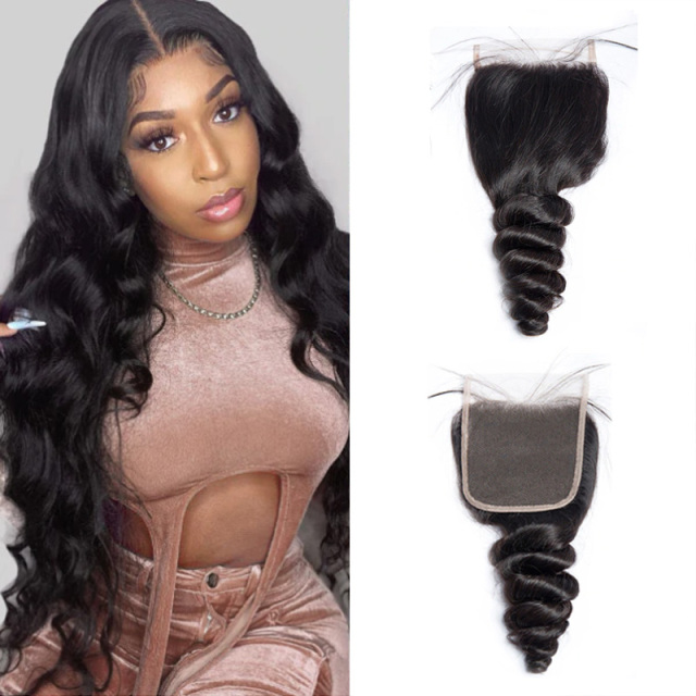 Loose Wave 5x5 HD Lace Closure Natural Color Closure Human Hair Closure for Black Women