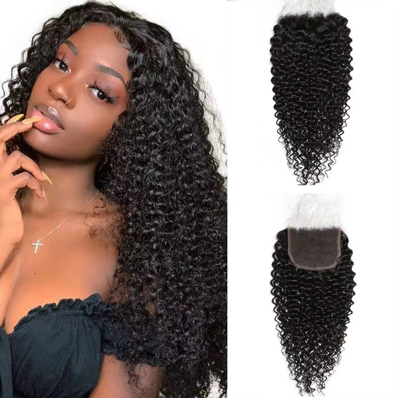 Curly Wave 5x5 HD Lace Closure Natural Color Closure Human Hair Closure for Black Women