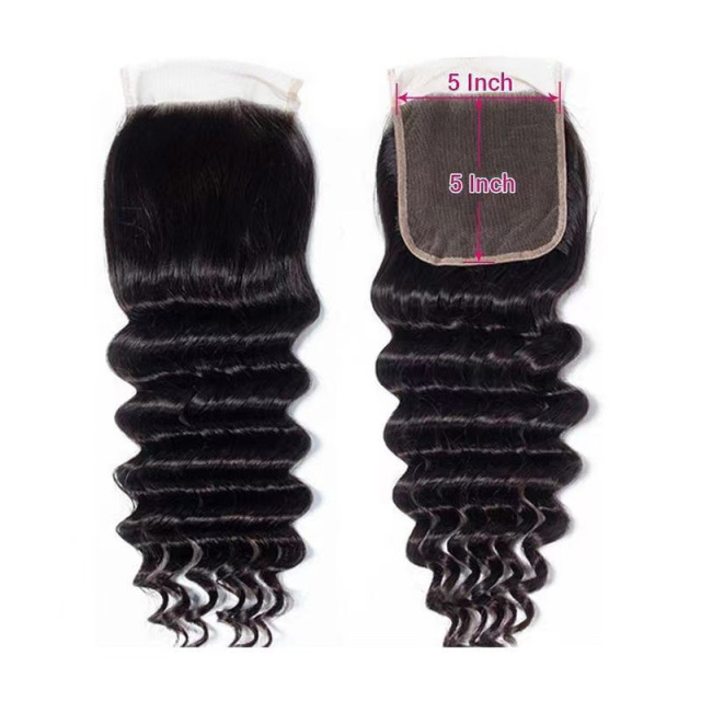 Water Wave 5x5 HD Lace Closure Natural Color Closure Human Hair Closure for Black Women