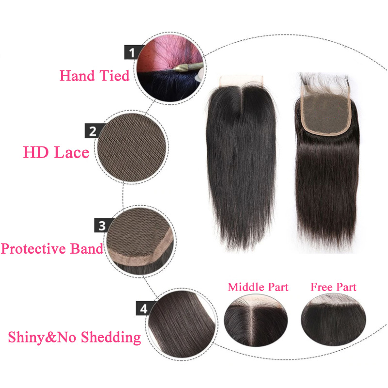 Imeya Natural Straight 6x6 HD Lace Closure Human Hair Closure