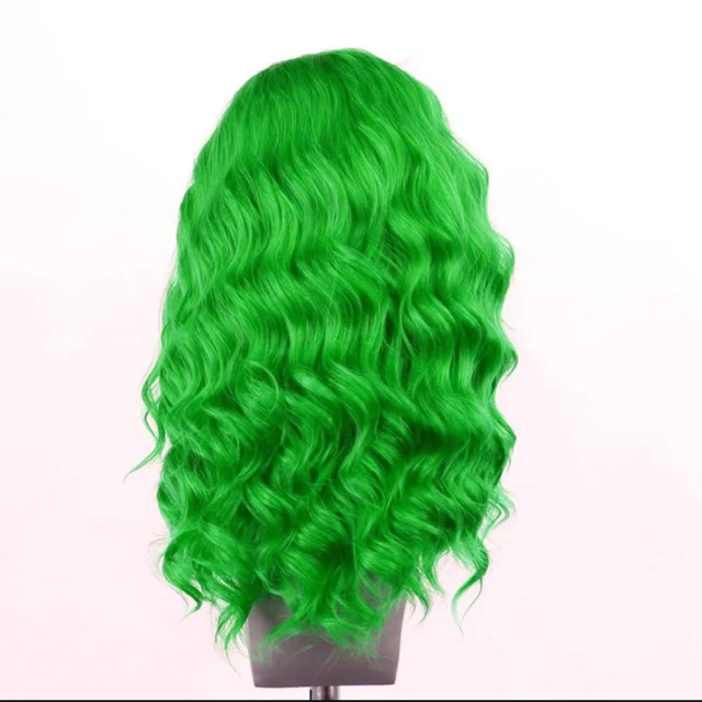 Imeya Green Loose Wave Lace Front Wigs Free Part Pre Plucked Natural Hairline Synthetic Wig