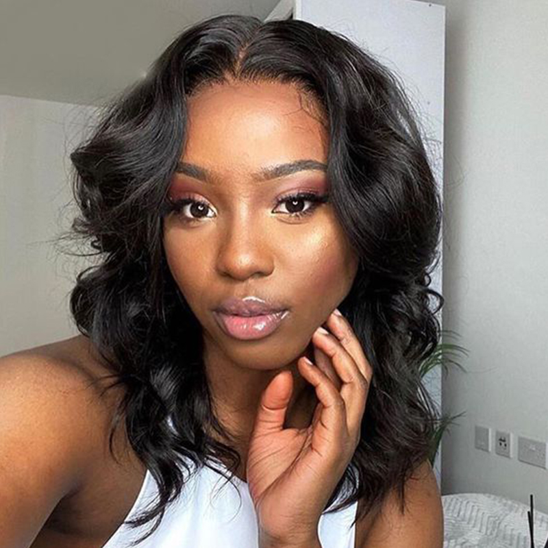 Short Bob Body Wave 13x6 Lace Front Wig HD Lace Human Hair Wig