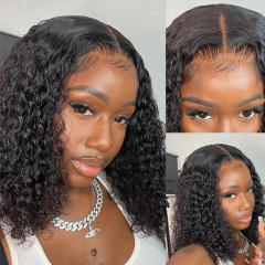 Short Bob Curly Wave Human Hair Wig 13x6 HD Lace Front Wigs